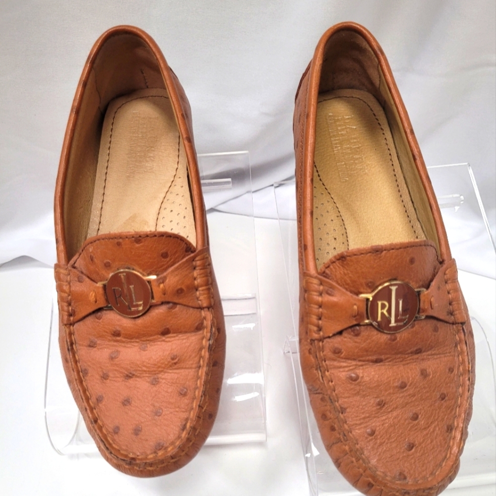 Ralph Lauren Carley Brown Leather Loafers